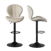 Elegant Adjustable Bar Chair - Modern Laminated Wood and Iron with Leathaire Upholstery FU01023